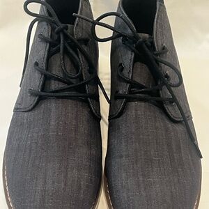 TOMS men Navi Chukka Boots Black Crosshatch Denim 10.5 color dark gray booties